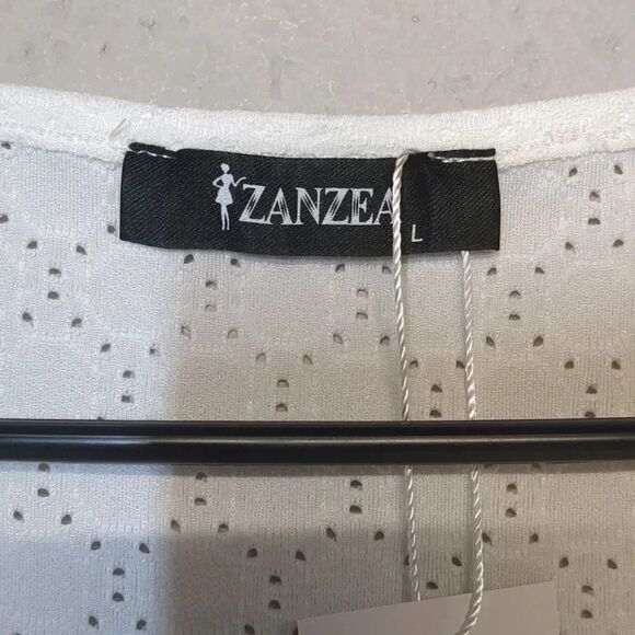 Women's Eyelet Lace Sleeveless Tank Top Blouse Flowy Cottagecore Size Large NWT - Picture 5 of 7